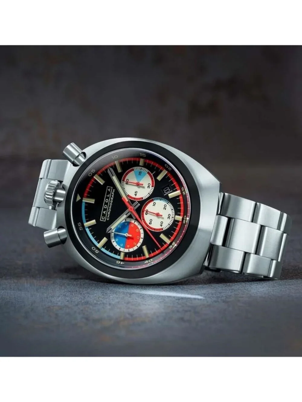 NWT Cadola Testa Di Toro Chronograph Quartz Black Dial Men's Watch